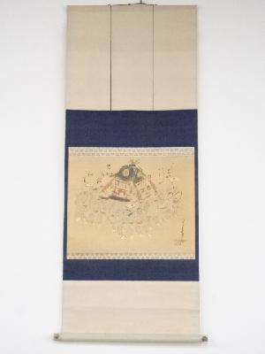 食満南北筆　神輿図　肉筆紙本掛軸（共箱）